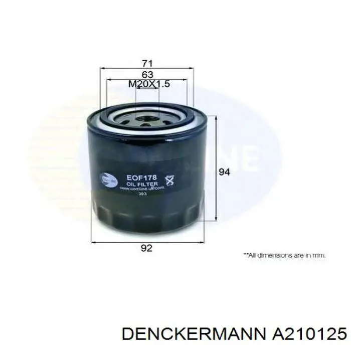 Фильтр очистки масла центробежный Denckermann A210125 цена, от 5.70 USD