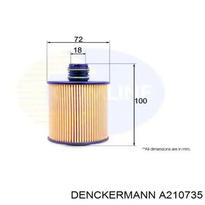 Купить A210735 Denckermann Фильтр центробежный очистки масла