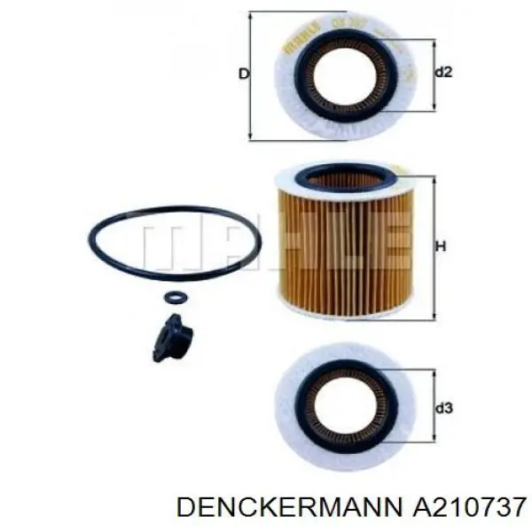 Купить A210737 Denckermann Фильтр центробежный очистки масла