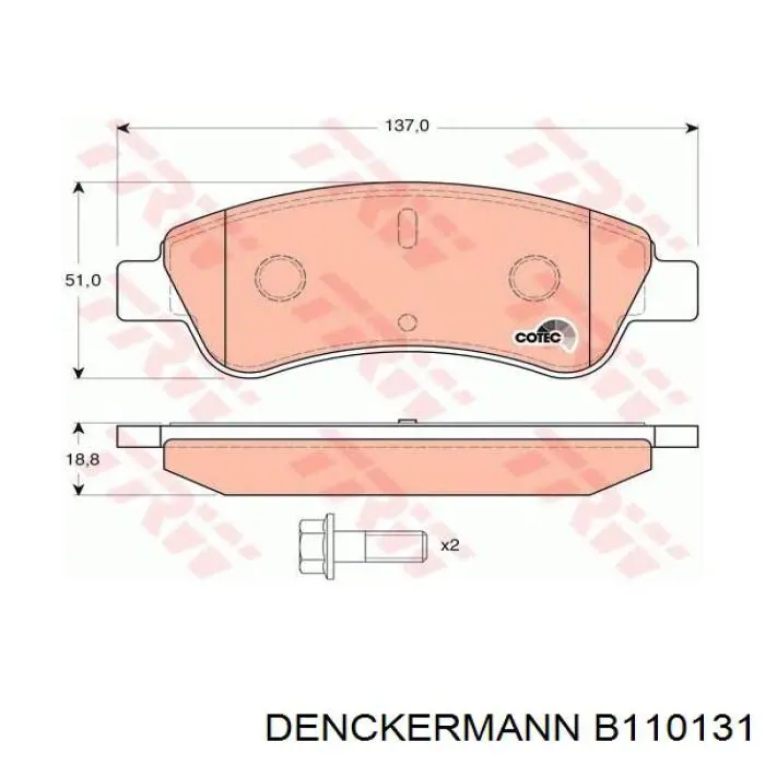 Купить B110131 Denckermann Колодки тормозные