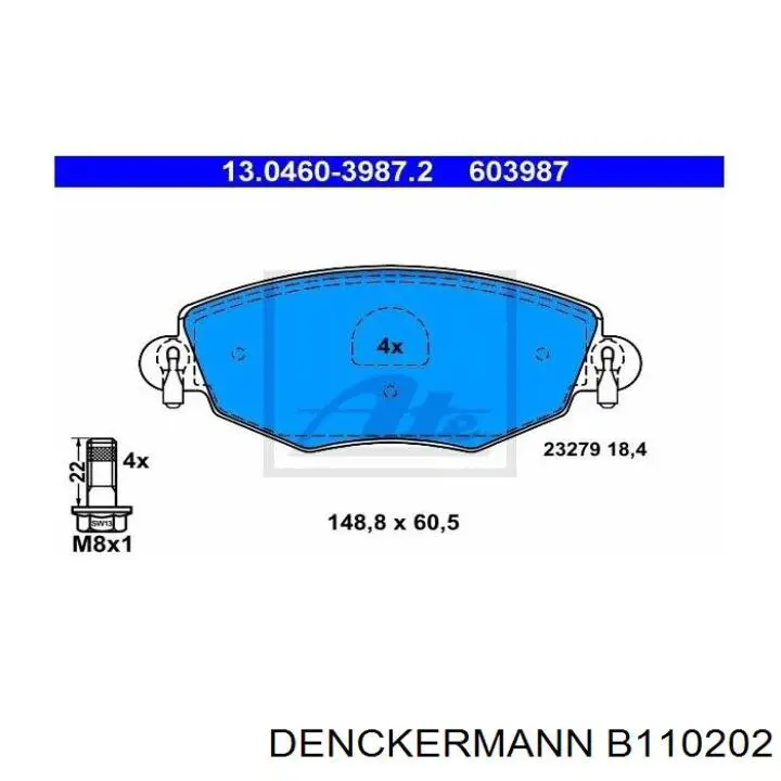 Тормозные колодки Denckermann B110202