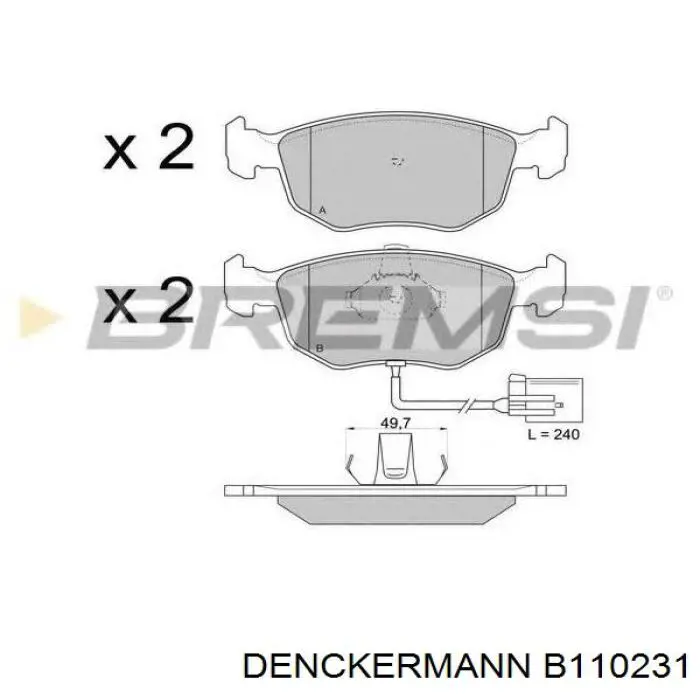 Колодки Denckermann B110231 цена, от 21.51 USD