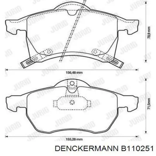 Колодки Denckermann B110251 цена, от 22.38 USD