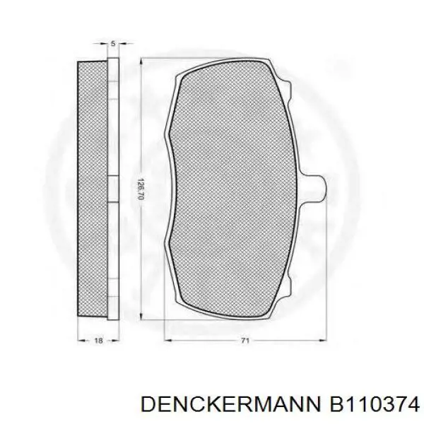 Передние тормозные колодки B110374 Denckermann