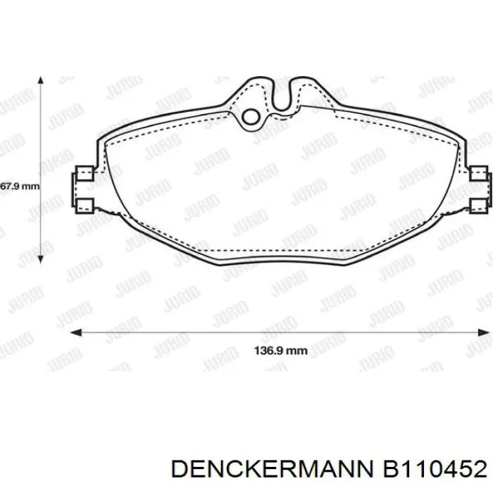 Передние тормозные колодки B110452 Denckermann