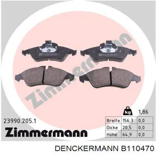 Колодки Denckermann B110470 цена, от 19.65 USD