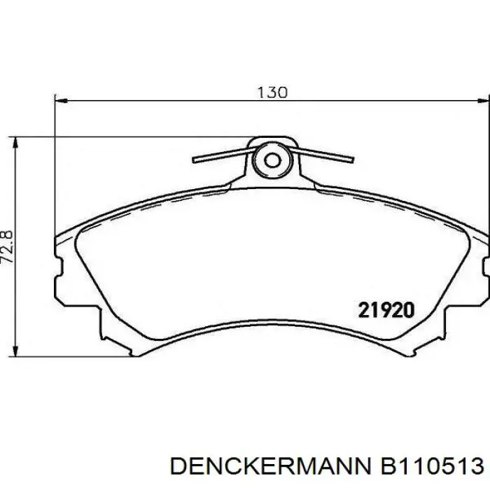 Купить B110513 Denckermann Колодки тормозные