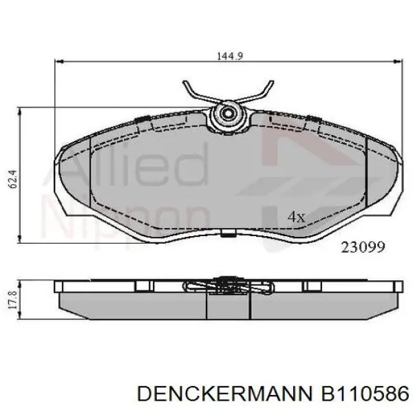 Колодки Denckermann B110586 цена, от 18.43 USD