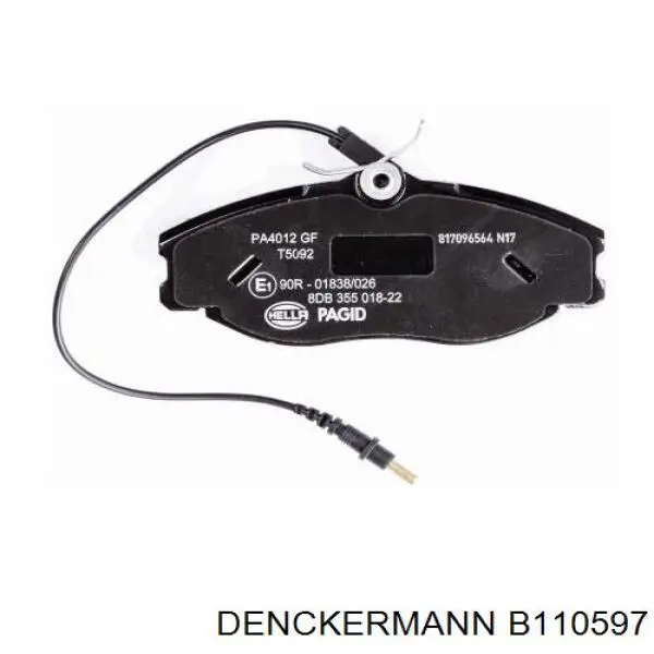Купить B110597 Denckermann Колодки тормозные