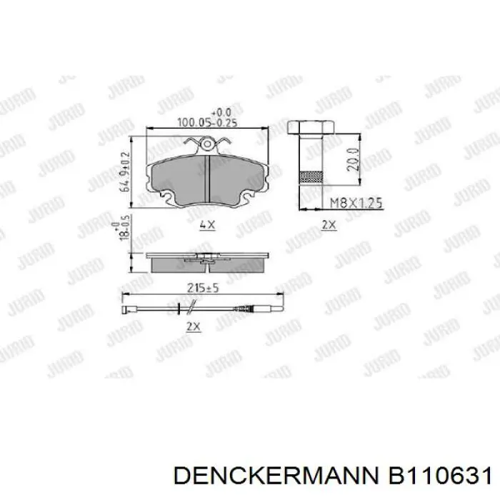 B110631 Denckermann Колодки передние