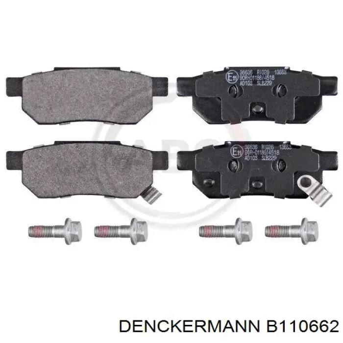 Задние тормозные колодки B110662 Denckermann