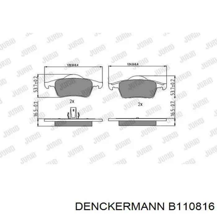 Купить B110816 Denckermann Колодки тормозные задние, дисковые