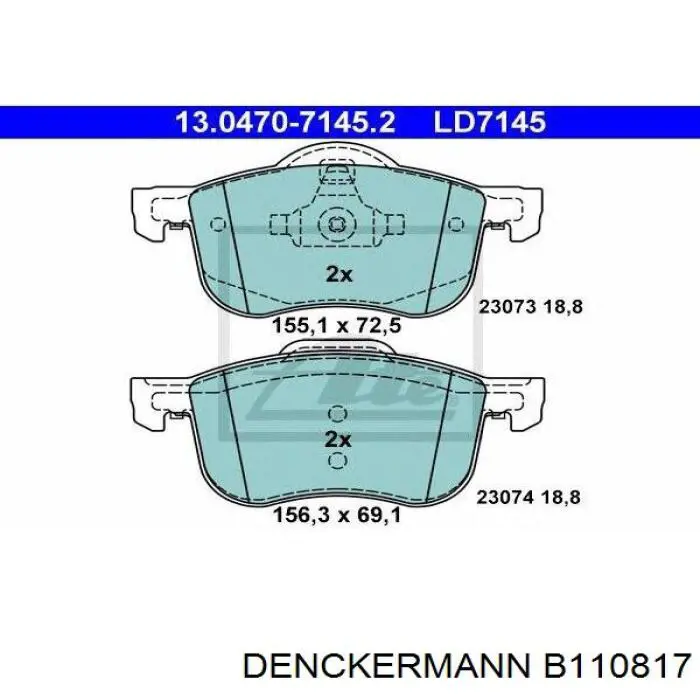 Колодки Denckermann B110817 цена, от 24.21 USD