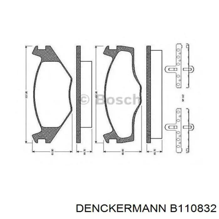 Колодки Denckermann B110832 цена, от 12.49 USD