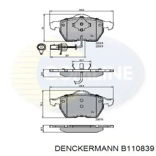 Купить B110839 Denckermann Колодки тормозные