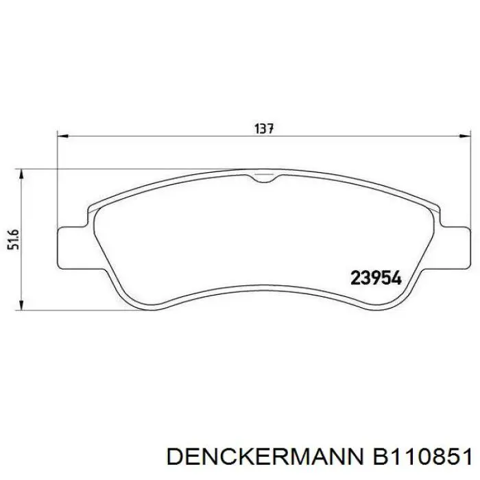 Передние тормозные колодки B110851 Denckermann