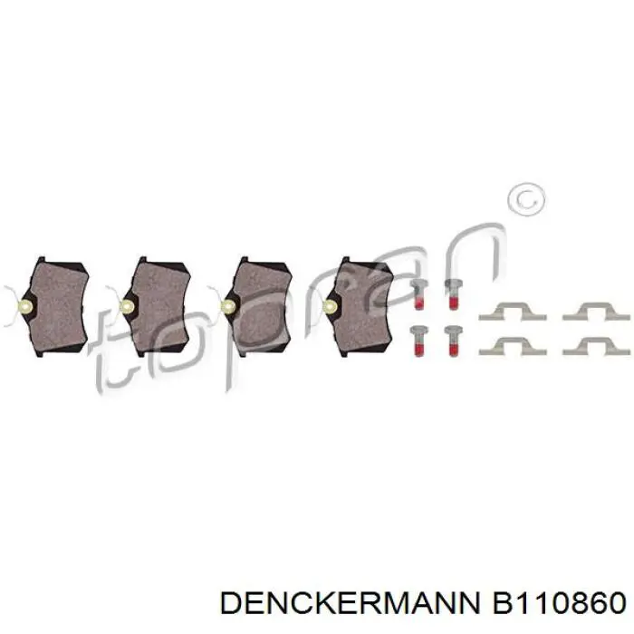 Купить B110860 Denckermann Колодки тормозные задние, дисковые