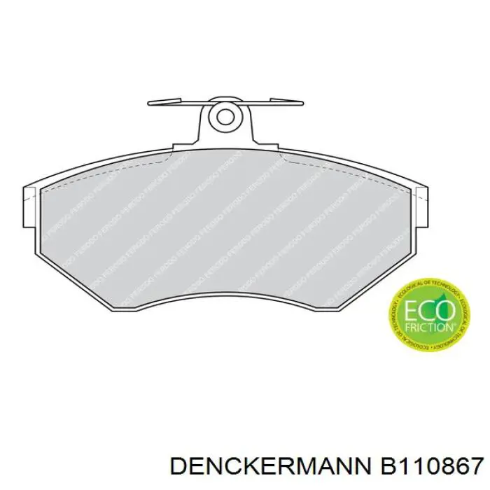 Передние тормозные колодки B110867 Denckermann