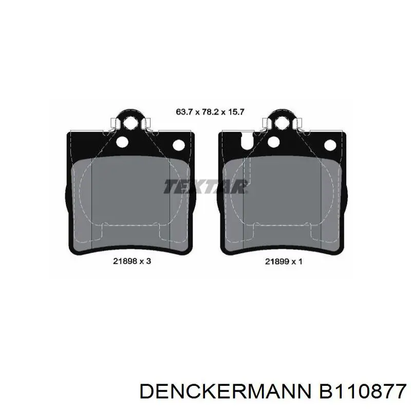 Купить B110877 Denckermann Колодки тормозные задние, дисковые