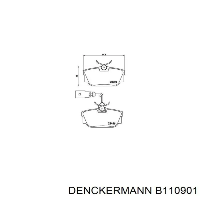 Задние дисковые колодки Denckermann B110901