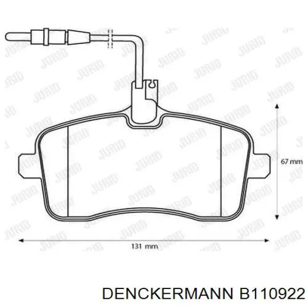 Купить B110922 Denckermann Колодки тормозные