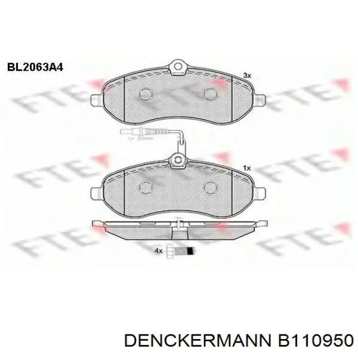 Колодки Denckermann B110950 цена, от 23.43 USD