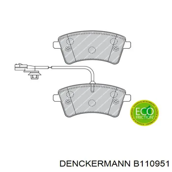 Передние тормозные колодки B110951 Denckermann