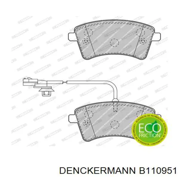 Купить B110951 Denckermann Колодки тормозные