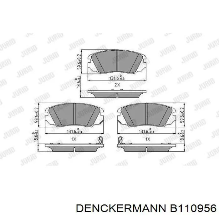 Купить B110956 Denckermann Колодки тормозные