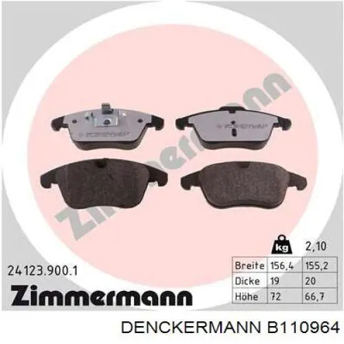 Колодки Denckermann B110964 цена, от 35.12 USD