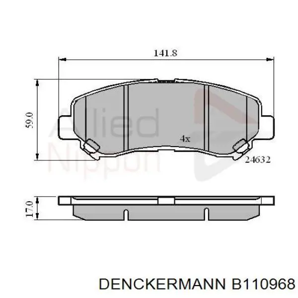 Колодки Denckermann B110968 цена, от 19.70 USD