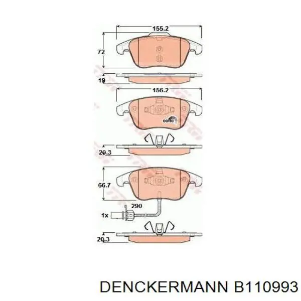 Тормозные колодки Denckermann B110993