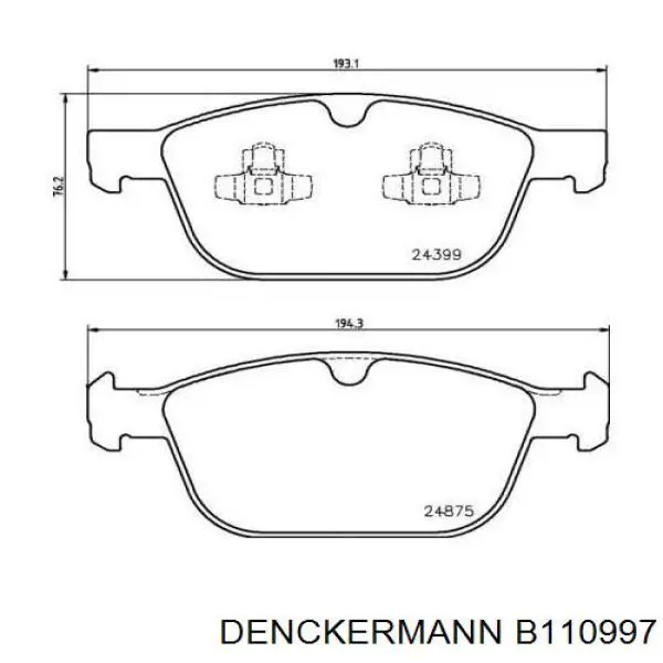 Колодки Denckermann B110997 цена, от 39.09 USD