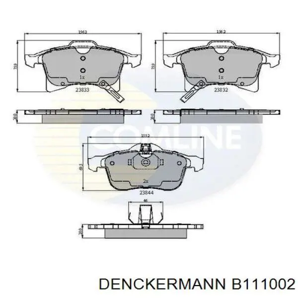 Колодки Denckermann B111002 цена, от 21.56 USD