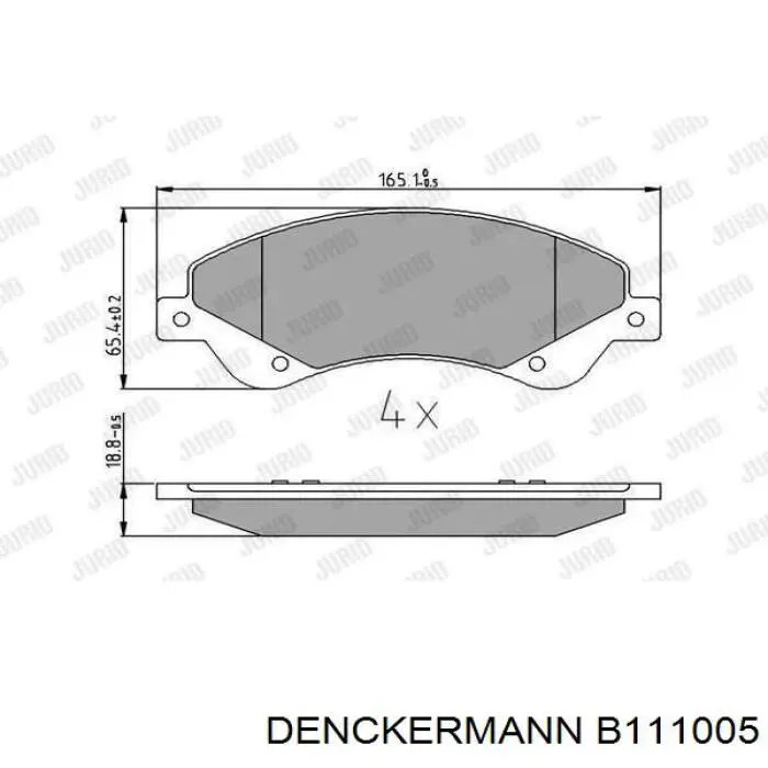 Pastillas de freno delanteras B111005 Denckermann