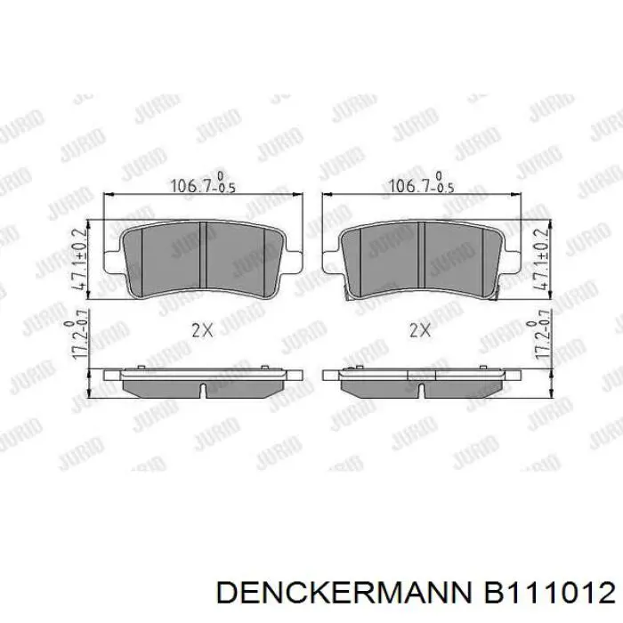 Колодки дисковые  Denckermann B111012 цена, от 17.07 USD