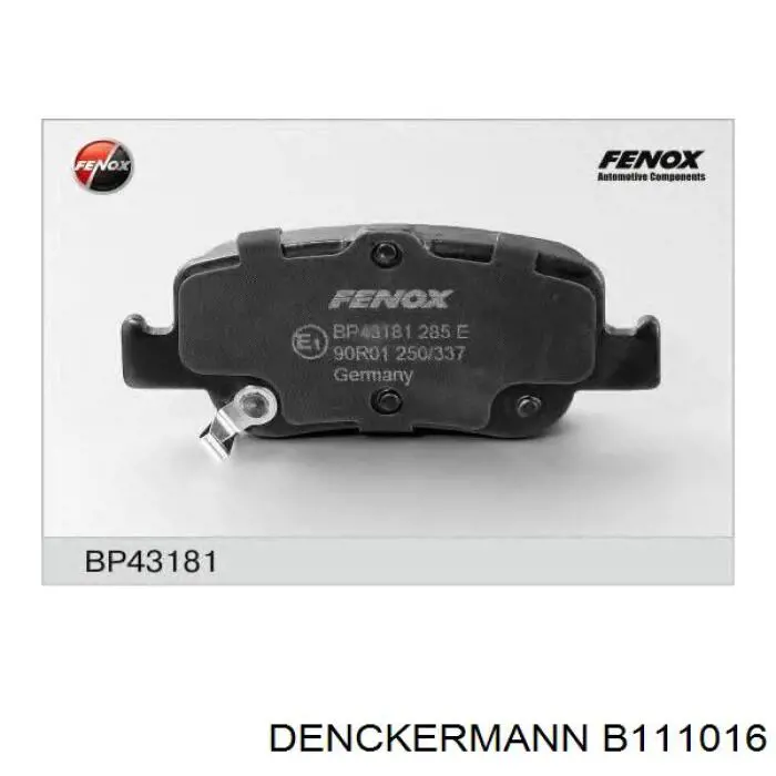 Купить B111016 Denckermann Колодки тормозные задние, дисковые