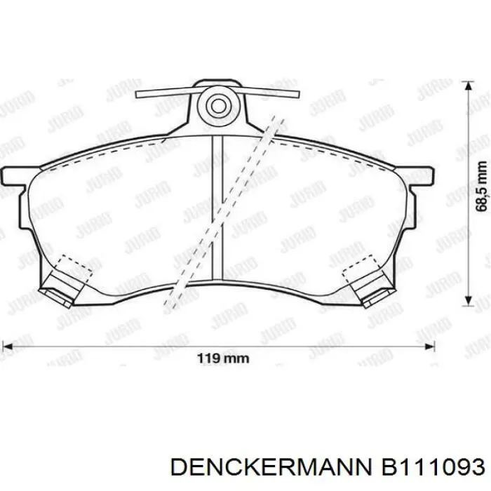B111093 Denckermann sapatas do freio dianteiras de disco