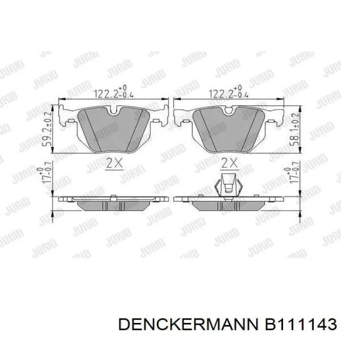 Колодки дисковые  Denckermann B111143 цена, от 33.82 USD