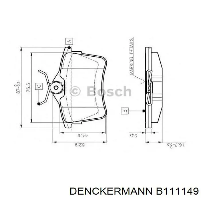 Колодки дисковые  Denckermann B111149 цена, от 15.42 USD