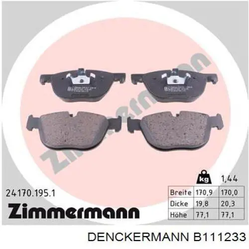 Колодки Denckermann B111233 цена, от 111.17 USD