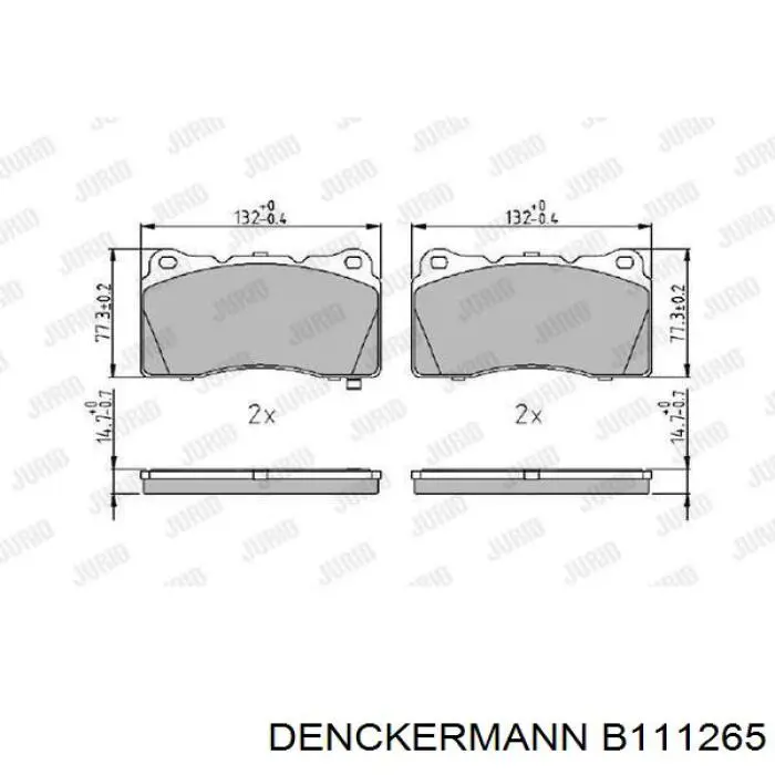 Pastillas de freno delanteras B111265 Denckermann