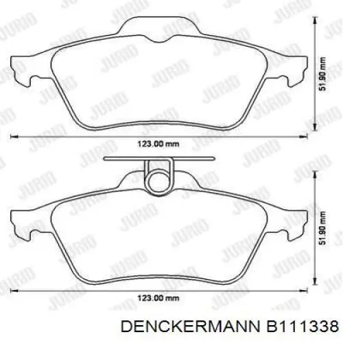Купить B111338 Denckermann Колодки тормозные задние, дисковые