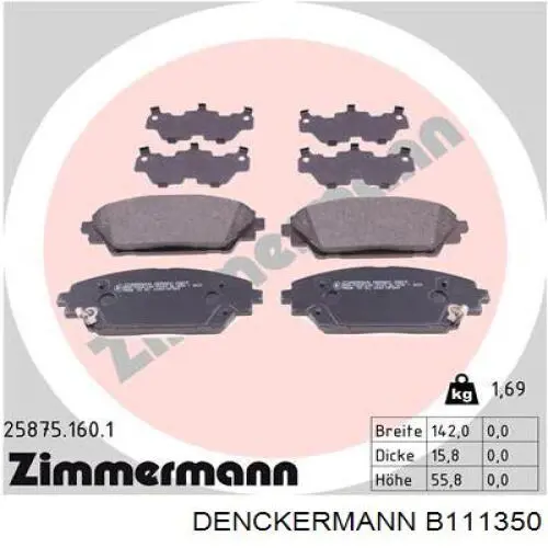 Колодки Denckermann B111350 цена, от 30.69 USD