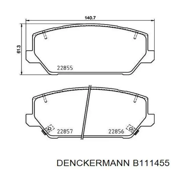 Передние тормозные колодки B111455 Denckermann