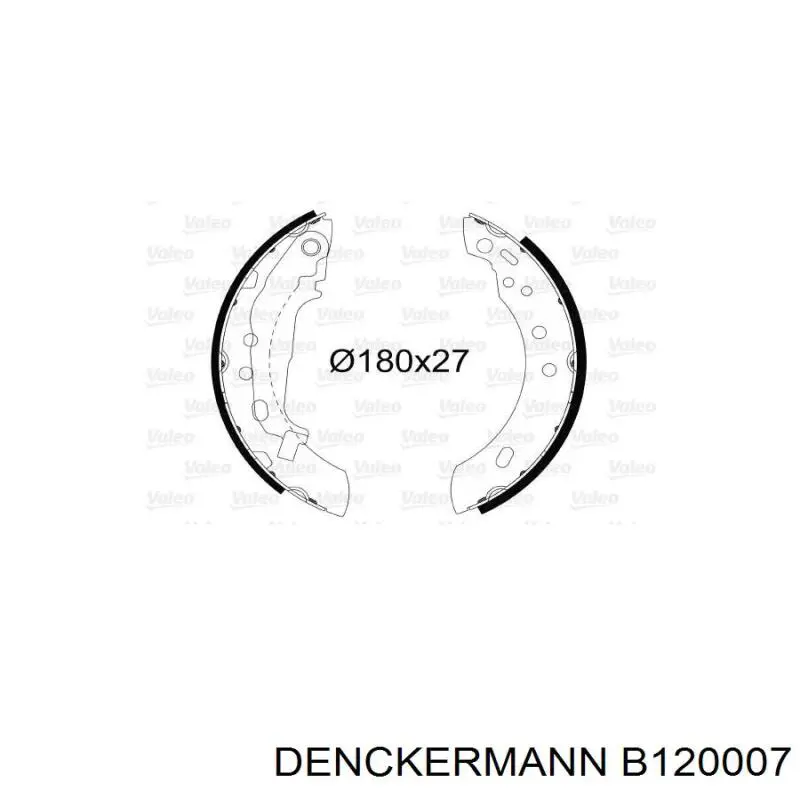 Купить B120007 Denckermann Задние барабанные тормозные колодки