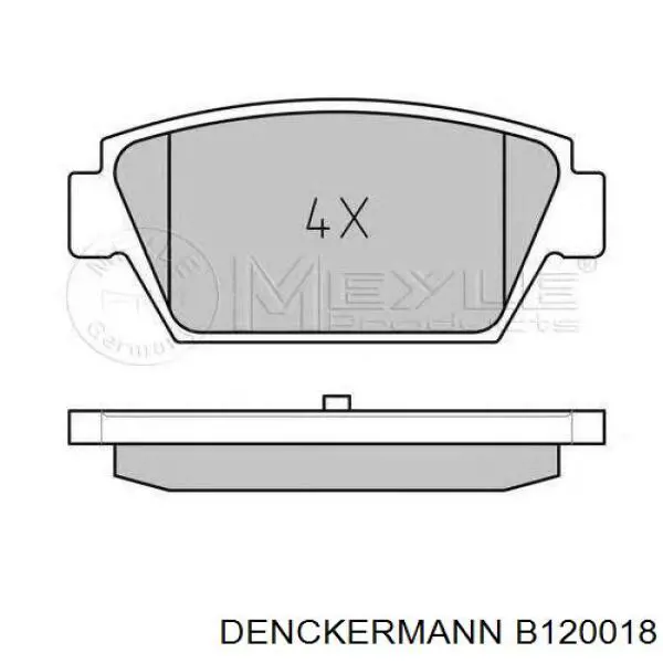 Задние барабанные колодки B120018 Denckermann