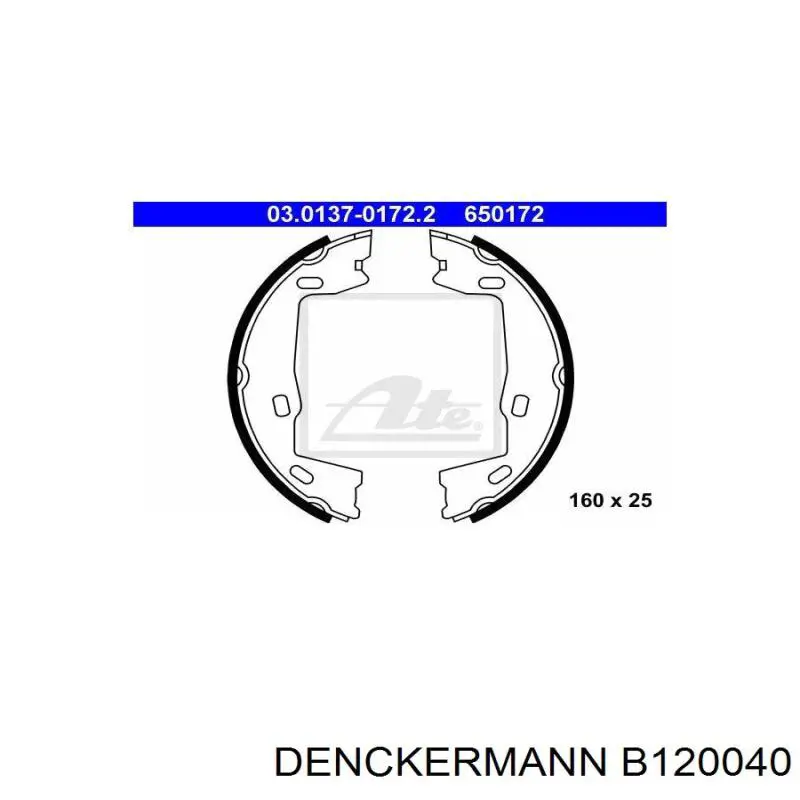 Тормозные колодки стояночного тормоза Denckermann B120040 цена, от 13.15 USD