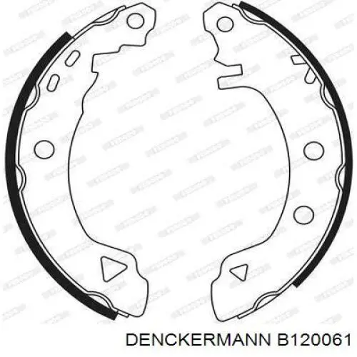 Задние барабанные колодки B120061 Denckermann