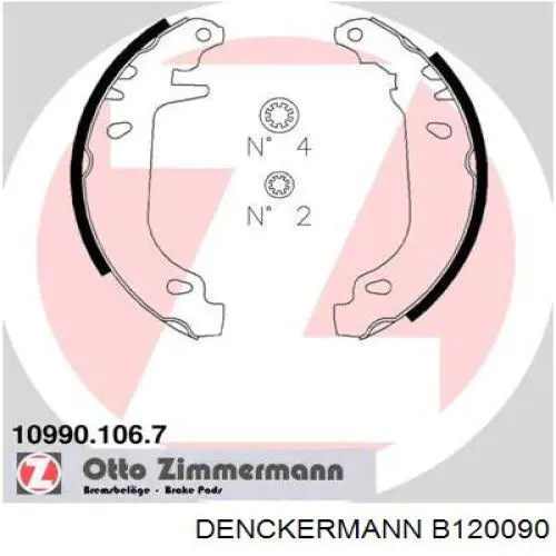 B120090 Denckermann колодки тормозные задние барабанные